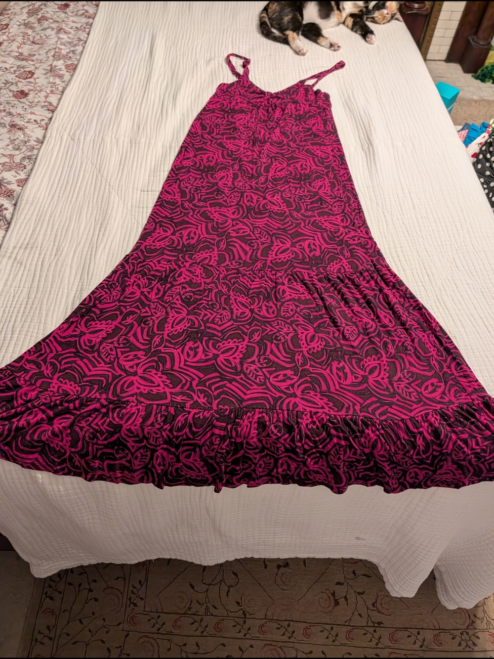Banana Republic Fuchsia and Black Swirl Print Dress